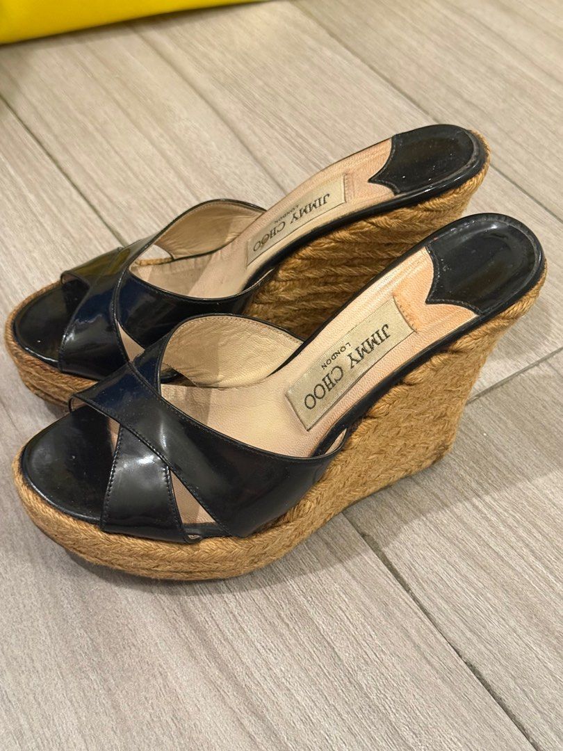 Jimmy Choo Black Wedge Sandals (Category: Wedges) located in Pasig City. Submitted by helpsisdeclutter (Listing ID 1435858468, Image 2). Description: Size 36 .