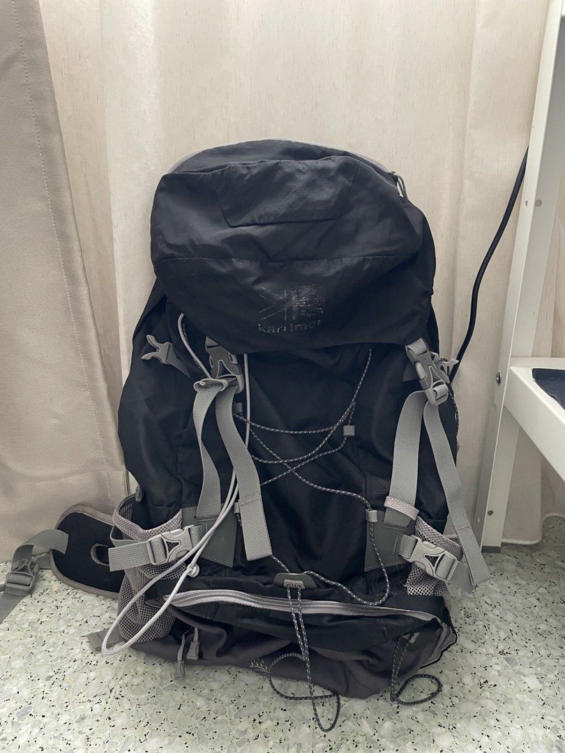 Karrimor Backpack (Category: Backpacks) located in Kuala Lumpur. Submitted by brightcloud_c11310 (Listing ID 1435886421, Image 1). Description: - Karrimor backpack ideal for outdoor use, 40L+5 (refer to photo) - Main compartment with drawstring closure. - Top compartment (outer) - Side pocket with zipper. (Slight hidden) - 2 Side pocket for bottle, umbrellas and etc - Padded back for comfort. - Bottom compartment for shoes - Adjustable straps. - 