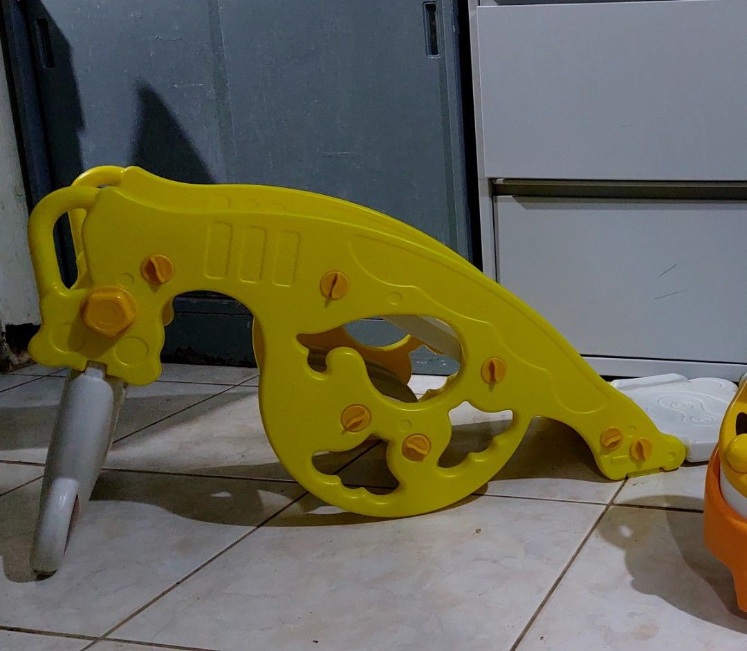 Kids' Rocking Toy with Slide (Category: Infant Playtime) located in Manila. Submitted by lewy_ernitas (Listing ID 1435907618, Image 2). Description: - Cute bear design rocking toy - Includes a fun yellow slide - Made of sturdy plastic - Safe and stable base - Easy to assemble and disassemble - Great for indoor and outdoor fun!.