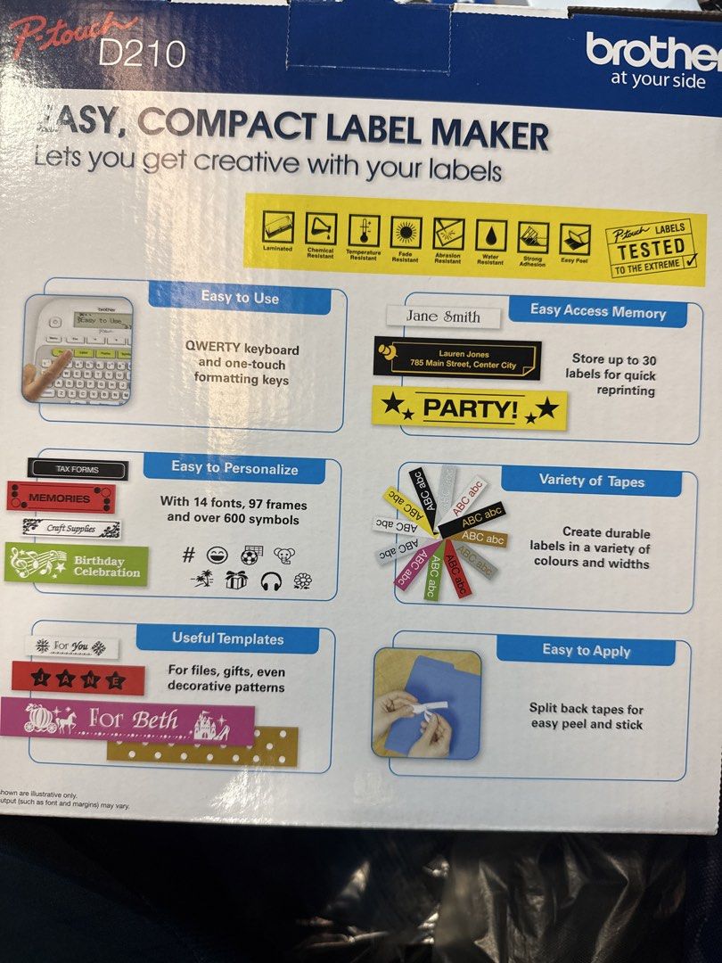 Label printer (Category: Art & Prints) located in Singapore. Submitted by oldman74 (Listing ID 1435803069, Image 2). Description: Brand new Brother Brand label maker (D210) Self collect at AMk .