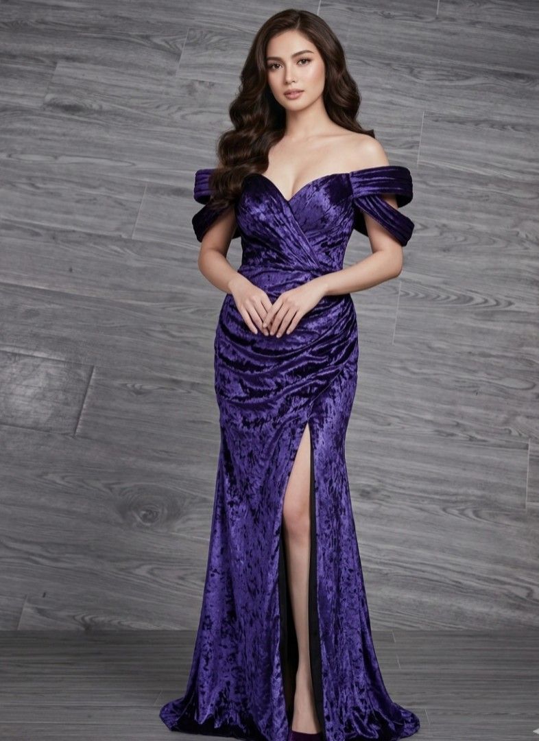 Large Off-Shoulder Ruched Glitz and Glamour Evening gown pageant gown long back gown pageant gown FOR RENT (Category: Evening dresses & gowns) located in Quezon City. Submitted by angelsjj_clothing (Listing ID 1435837382, Image 1). Description: 🔥🔥FOR RENT🔥🔥 👉GOWN DETAILS - Elegant off-shoulder design - Sweetheart neckline - Features a high slit - Fitted silhouette that flares at the bottom - Perfect for formal events and special occasions ✅ 