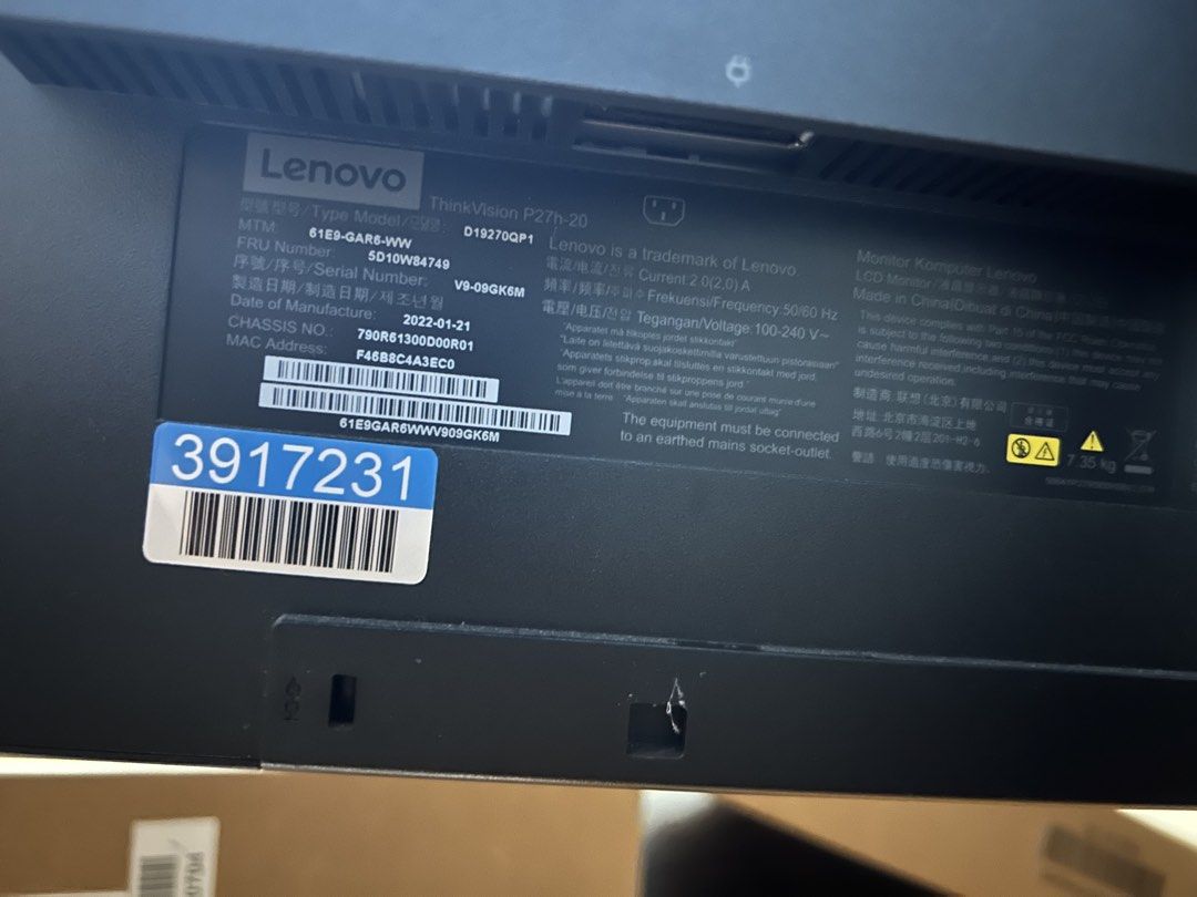 Lenovo ThinkVision P27h-2p443994024371169281