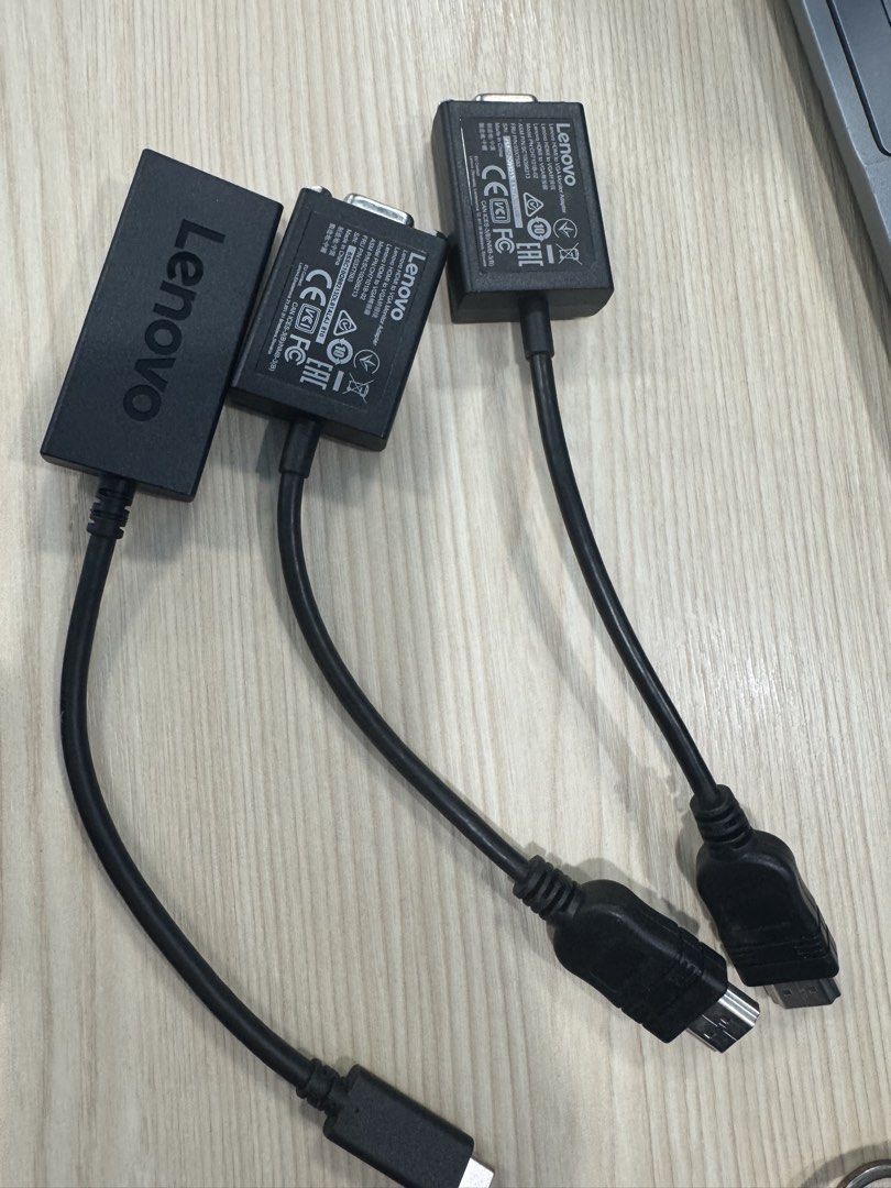Lenovo USB-C to VGA Adapter + 2 others