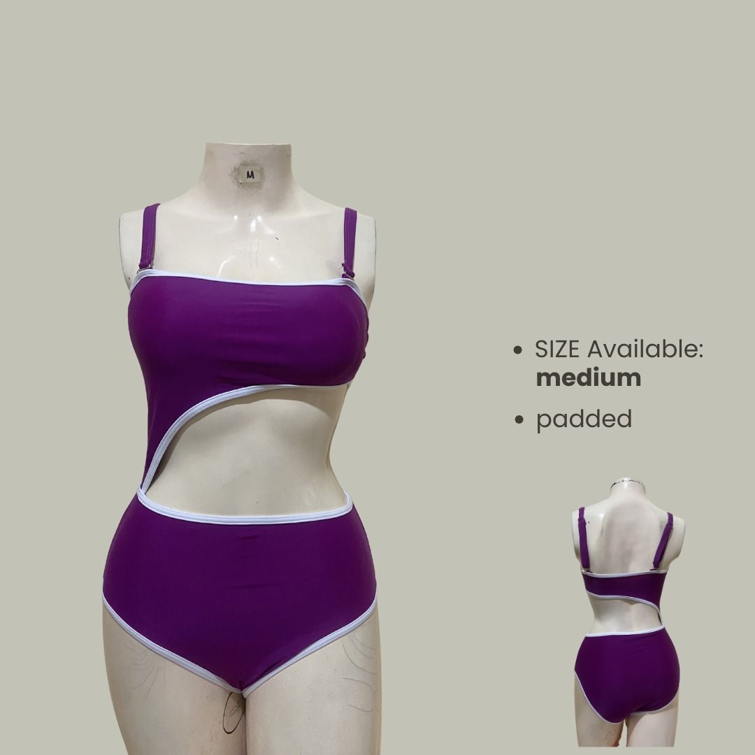 M purple cutout onepiece swimsuit (Category: Bikinis & Swimsuits) located in Bacoor. Submitted by hijasph (Listing ID 1435848873, Image 1). Description: BRAND NEW Available: Medium Payment: ✅ g.cash/ b.ank Transfer DELIVERY/SHIPPING: ✅ J&T.