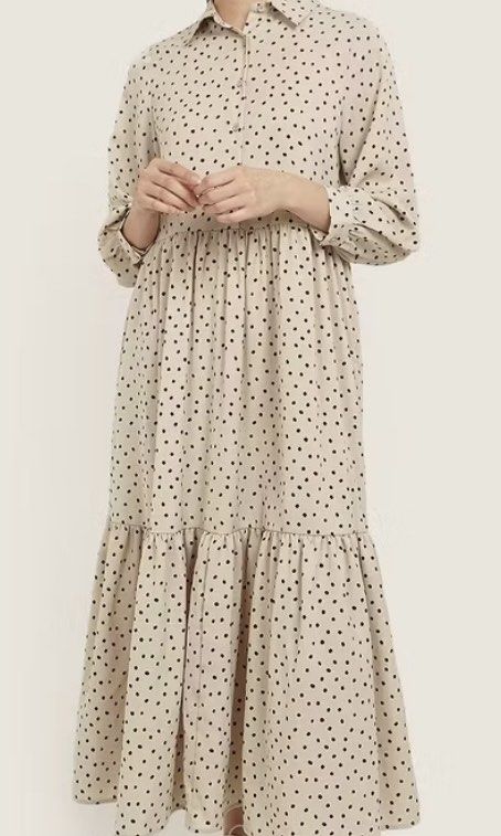 MEMO tiered long sleeve dress (Category: Dresses) located in Quezon City. Submitted by 22viv (Listing ID 1435874257, Image 1). Description: Size guide from Memo on the last slide.