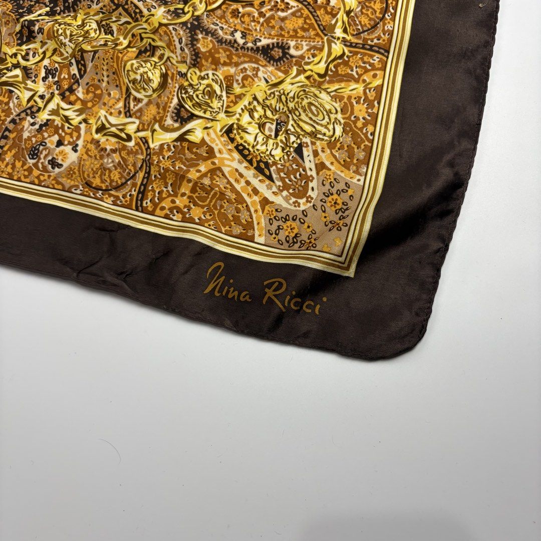Nina Ricci Silk Scarf (Category: Luxury Accessories) located in Bacolod City. Submitted by cast.archives (Listing ID 1435850365, Image 3). Description: Nina Ricci Silk Scarf Authentic Condition: Excellent Flaw: None Measurements Width: 34" Length: 34".