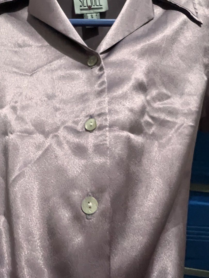 Pink satin blouse (size: S) (Category: Blouses) located in Manila. Submitted by jovalbarez (Listing ID 1435863755, Image 3). Description: Brand: Sequel Size: S Shoulder: 15 in Sleeve: 6 in Length: 20 in Width: 15 in Blouse is color pink, refer to last photo. Already in last price. Item is from Santa Lucia, Pasig. Delivery to be shouldered by buyer. Available for Makati meetup on weekdays..