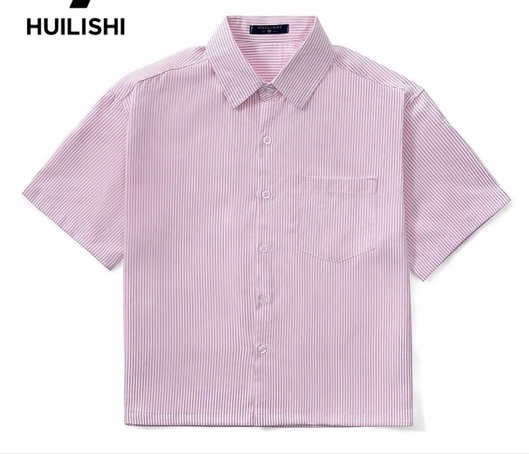 Pink Striped Polo (Category: Shirts) located in Manila. Submitted by clyssdcc (Listing ID 1420971344, Image 1). Description: - Pink and white striped short-sleeved shirt - 2nd slide size chart (s) - Collared neckline - Relaxed fit - Lightweight fabric - Perfect for casual wear.