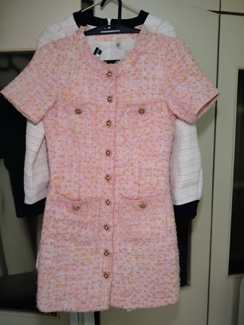 PINK tweed dress (Category: Dresses) located in Manila. Submitted by safeflower-87f5 (Listing ID 1435827184, Image 1). Description: bust 30-32 waist 26 27.