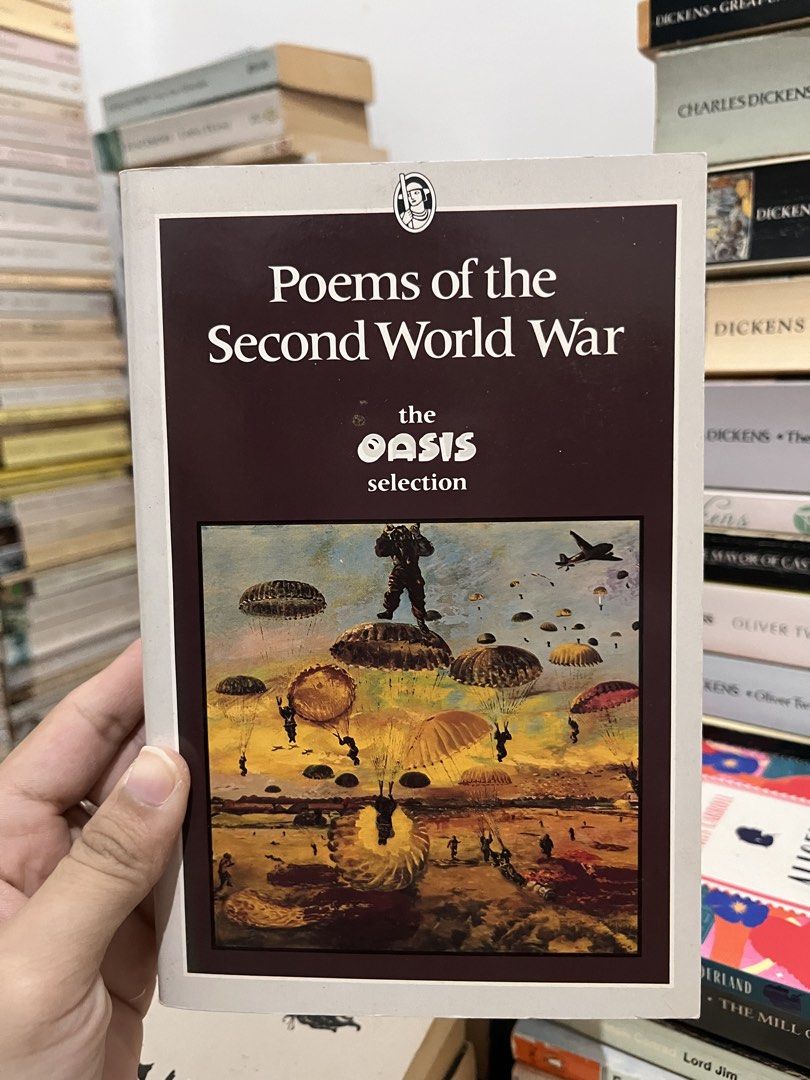 Poems of the Second World War - Oasis Selection (Category: Storybooks) located in Maragondon. Submitted by quilljoylibrary (Listing ID 1435838507, Image 1). Description: - "Poems of the Second World War" from Oasis. - Features a cover illustration of paratroopers. - Clean cover and spine. - Collection of poems related to WWII..