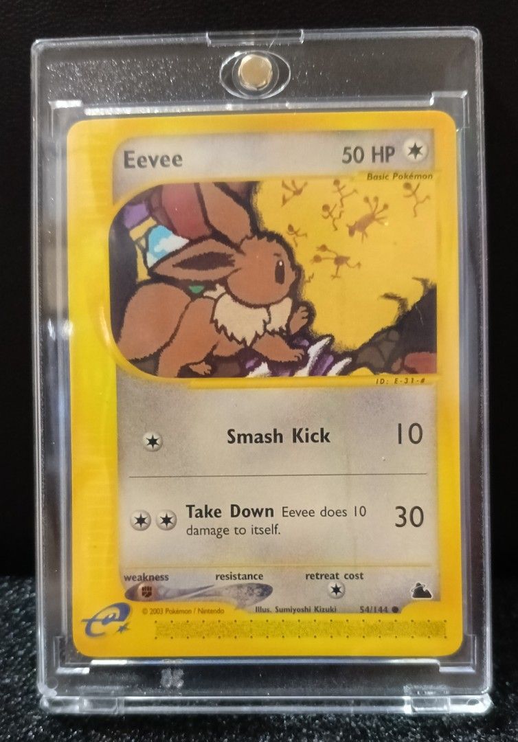 Vintage Pokemon Eevee 54/144 (Category: Figurines & Statues) located in Paranaque City. Submitted by limitedrun (Listing ID 1435850493, Image 1). Description: Condition: Near Mint Item Location: Parañaque City PAYMENT: •Bank deposit - BPI, GCash,Maya, GoTyme SHIPPING: •LBC, Grab Express, Lalamove (buyer shoulders shipping fee).