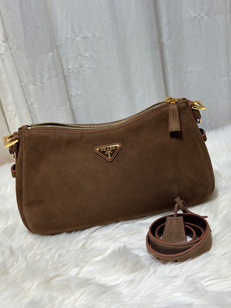 Prada medium Aimée suede shoulder bag (Category: Luxury Bags & Wallets) located in Manila. Submitted by shoulderfashion (Listing ID 1435881634, Image 1). Description: .