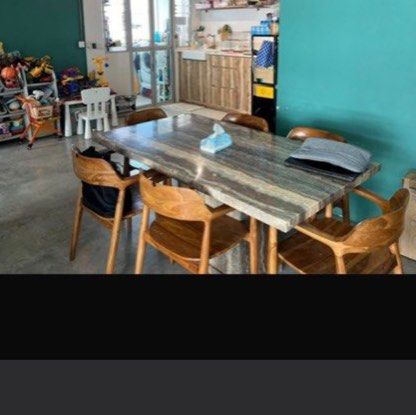 Premium Dining Solid Set (Category: Tables & Sets) located in Singapore. Submitted by endodchat (Listing ID 1435714169, Image 2). Description: Lightly used Solid wood (wihardja chairs)x6 Self collection at Yishun Delivery can be arranged at cost.