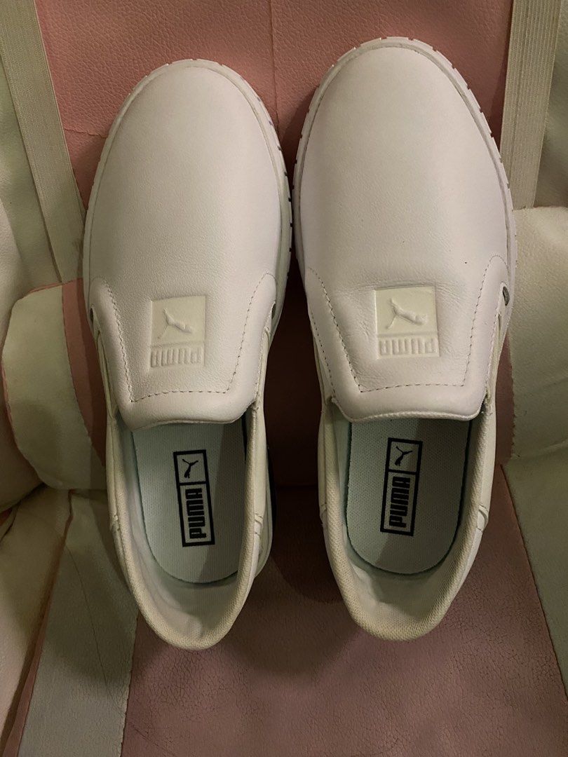 Puma Cali Star Slip-On leather white (Category: Sneakers) located in Mandaluyong City. Submitted by epic_dgarage (Listing ID 1435884263, Image 1). Description: Puma Cali Star Slip-On leather US 7.5 (please check photo) Never been used (due to big size) Different Puma box will be used for packaging.
