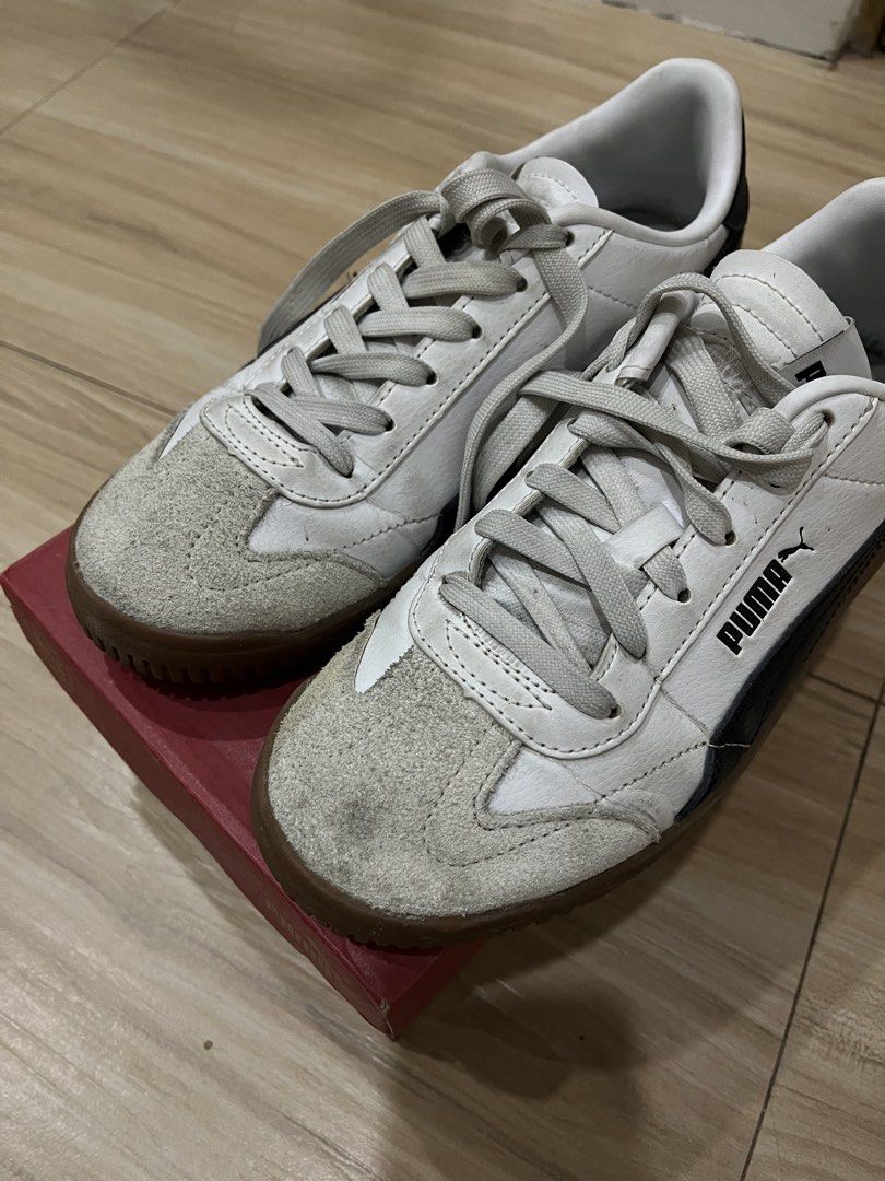 Puma Club 5v5 SD Sneakers (Category: Sneakers) located in Paranaque City. Submitted by mscgax (Listing ID 1435887903, Image 3). Description: - Puma Club 5v5 SD sneakers - Color: White, black, and gray - Features: White upper, black stripes, gray suede accents - Size: 38 EUR / 5 UK / 6 US - Condition: Excellent - Includes original box - bought in store for 4k - RFS: decluttering - price still negotiable.