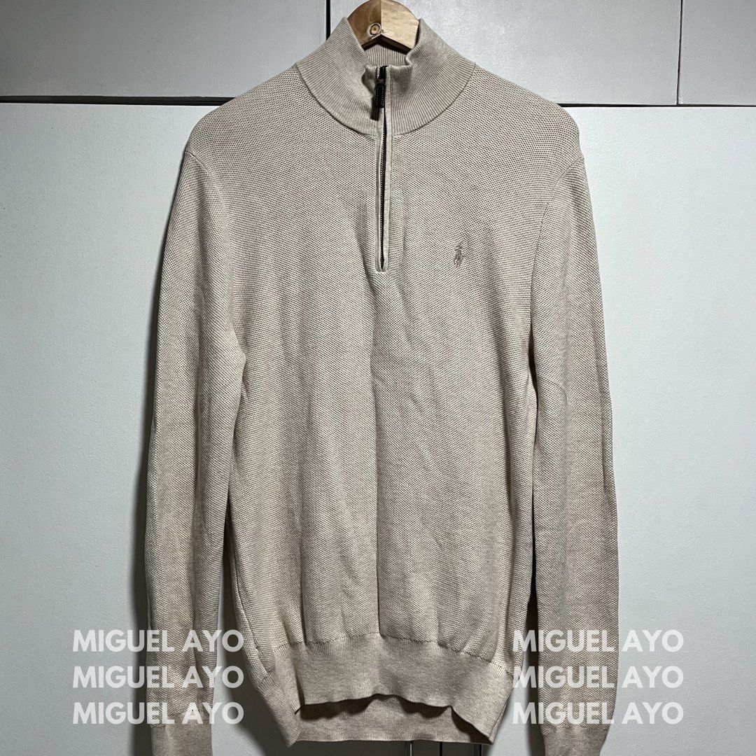 Ralph Lauren Quarter-Zip Beige Sweater Medium (Category: Coats, Jackets and Outerwear) located in Quezon City. Submitted by ayoxxgd (Listing ID 1435857868, Image 1). Description: Declutter Ralph Lauren Quarter-Zip Beige Sweater Medium on tag P3,000 only free shipping Pit to pit 20 Length 28 Shoulder width 17 Sleeve length 28 Too big/long for me. Excellent condition. Can do meet up: SM Sta. Mesa SDD thru Grab/Lalamove w/in NCR.