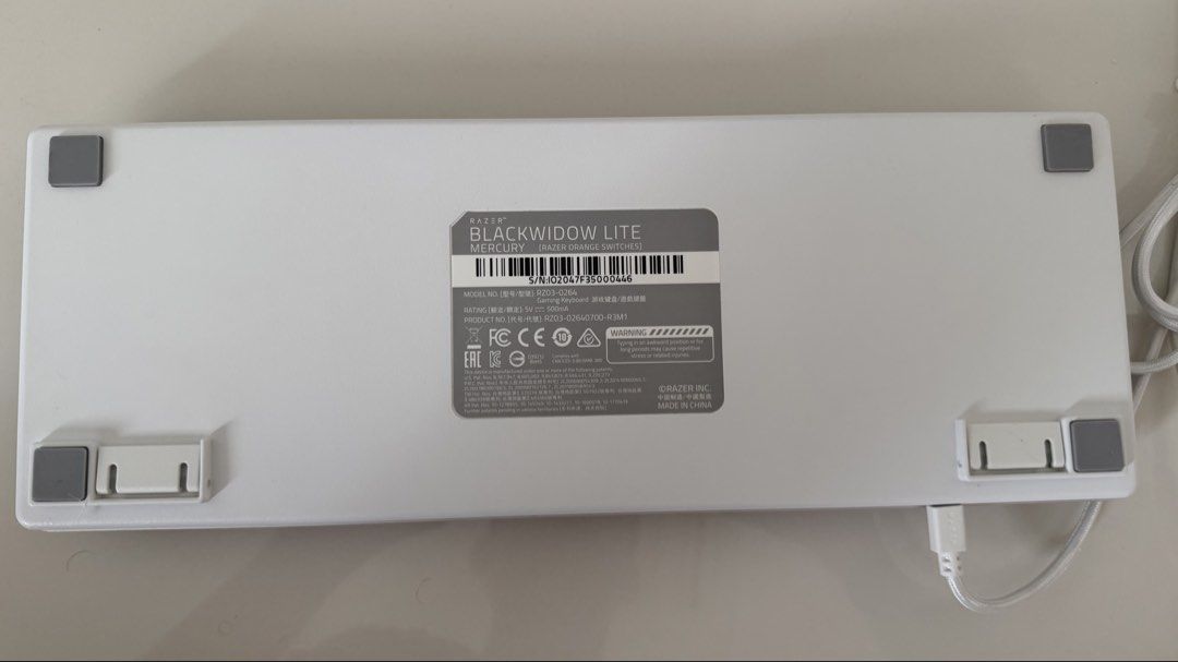 Razer Blackwidow Lite Mercury White Keyboard443796045075599362