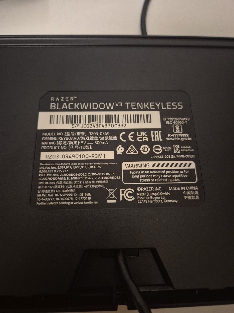 Razer gaming keyboard blackwidow tenkeyless444139086251960322