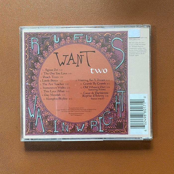 Rufus Wainwright: Want Two. (CD Album, 2004). Warner Bros., Hobbies ...