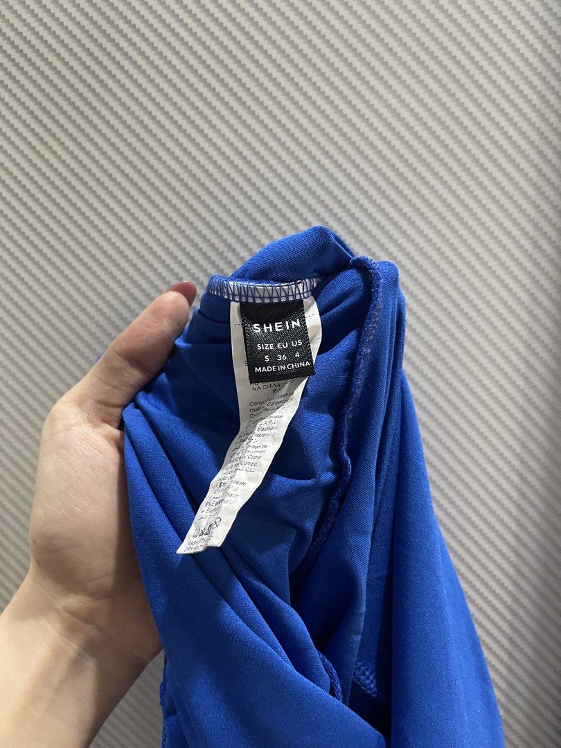 SHEIN Asymmetrical Hem Cami Dress (Category: Dresses) located in Quezon City. Submitted by dnnptn (Listing ID 1435722476, Image 3). Description: - Asymmetrical hemline - Ruffle trim - Spaghetti straps - Draped design - Perfect for special occasions DM for exact measurements.