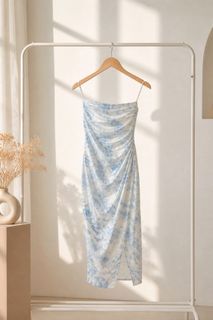 strapless open back dress Shop Graceful One-Shoulder Dress In Sage Green | A-Line | Tulle