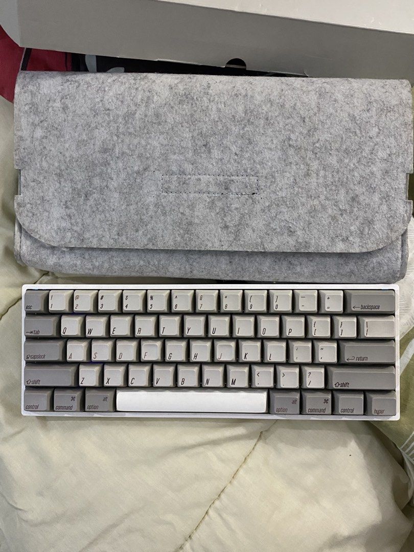 Skyloong GK61S (CUSTOM) mechanical keyboard (Category: Computer Keyboard) located in Manila. Submitted by jii_sels (Listing ID 1435829279, Image 3). Description: Details: -Bought the kit in 2022 from Skyloong official store 🍊app - Gateron Milky Yellow, lubed - Stabs are tuned as well - Generic chinese PBT SA profile keycaps (wasd a bit faded) - Original aluminum plate, foam modded - Supports bluetooth -Issue: missing rubber feet from front side 