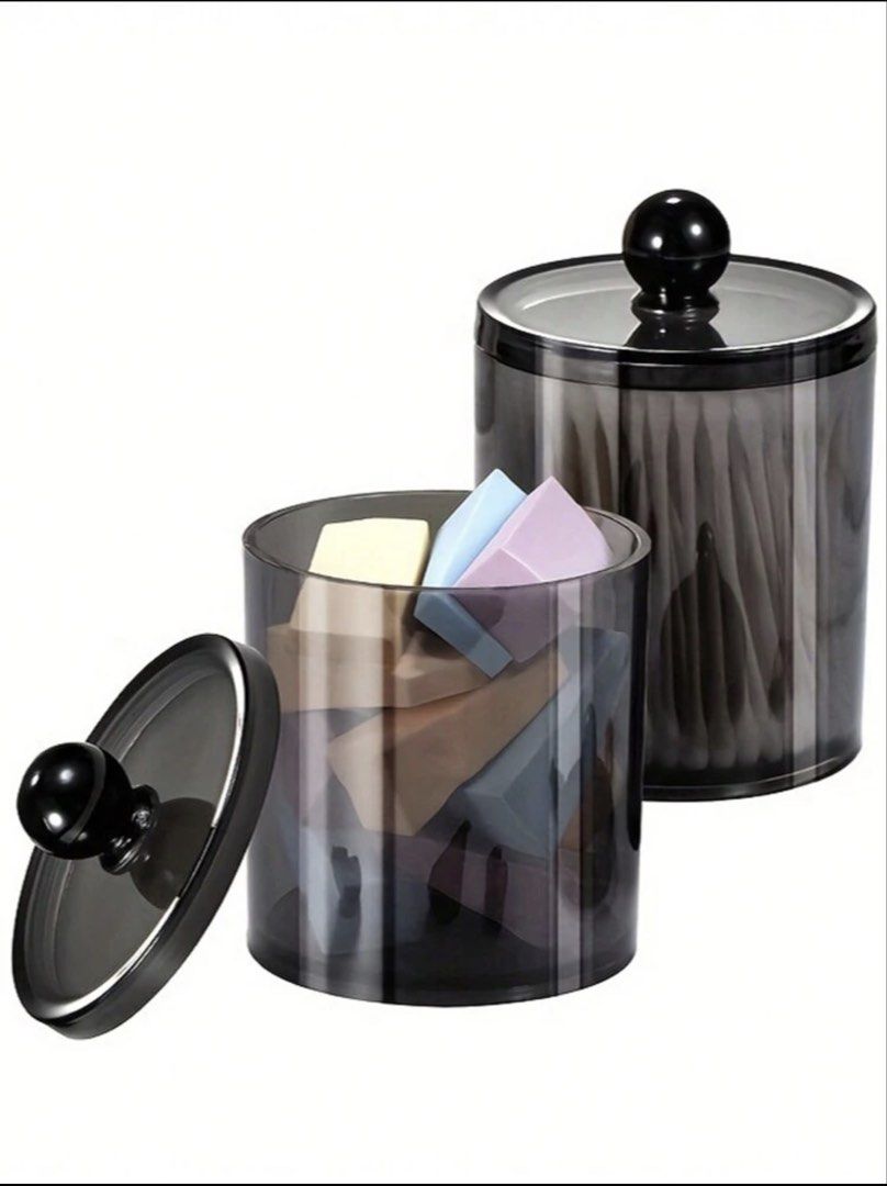 Smoked Acrylic Storage Jars with Lids443846144222842883
