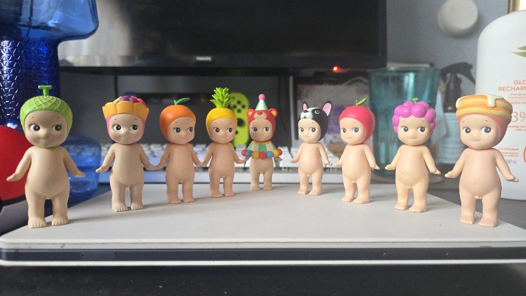 sonny angels for sale (Category: Designer & Blind Box Toys) located in Marikina City. Submitted by geb0316 (Listing ID 1435805731, Image 2). Description: Selling Sonny Angels collected! Price per figurine below: Circus Bear - 350 (SOLD) Pineapple - 350 (SOLD) Apple - 300 (RESERVED) Melon - 250 (RESERVED) Bulldog - 300 Orange - 350 Fruit Tart - 300 Pancake -350 Grape - 300 Interested buyers can send me a PM! :) Indicate which one/s you want. Payme