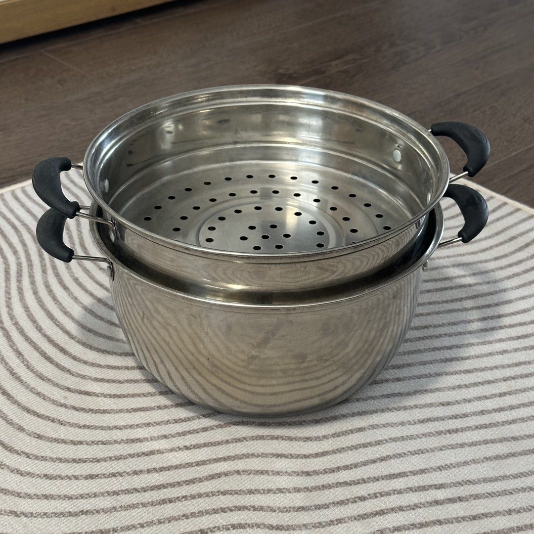 Stainless Steel Steamer Pot with Handles (No Lid)