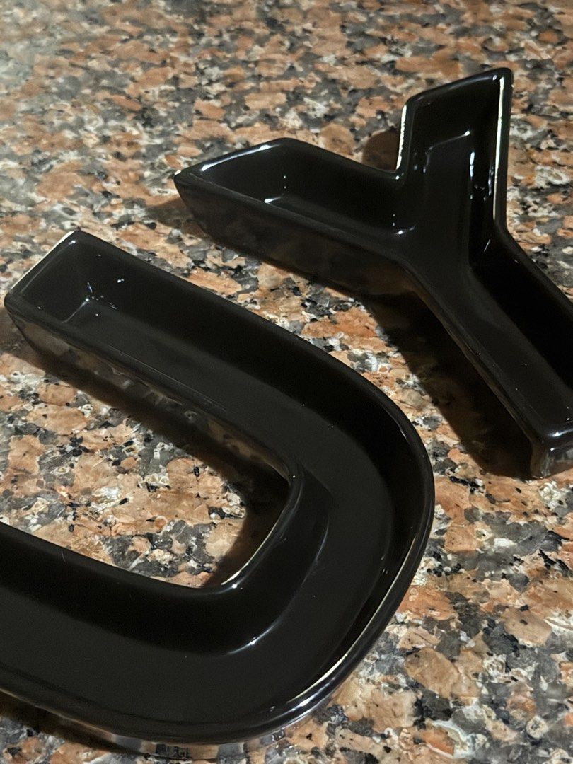 TAKE BOTH Gourdo’s Letter Shape Sauce Plate (Category: Other Kitchenware & Tableware) located in Quezon City. Submitted by sortstudio.___ (Listing ID 1435833479, Image 2). Description: Never used. Bottom stain due to storage. LAST PRICE POSTED.