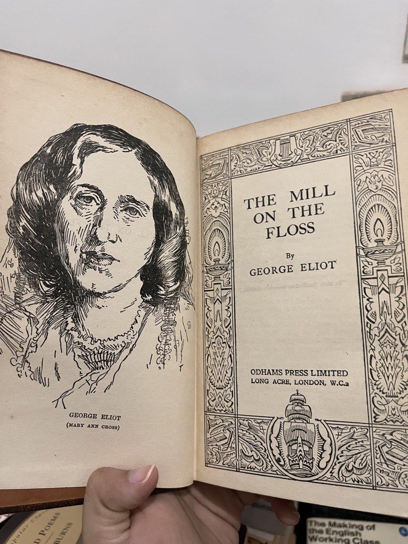 The Mill on the Floss by George Eliot (Category: Storybooks) located in Maragondon. Submitted by quilljoylibrary (Listing ID 1435867738, Image 3). Description: - Vintage copy of "The Mill on the Floss" by George Eliot. - Published by Odhams Press Limited, London. - Features a classic brown cover with wear and tear. - Includes a portrait of George Eliot (Mary Ann Cross)..