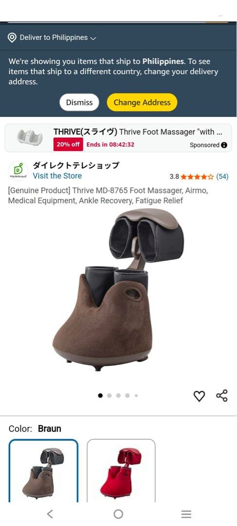 📍THRIVE PREMIUM BRAND📍 (Category: Massage Devices) located in Manila. Submitted by chaychaii (Listing ID 1435778628, Image 2). Description: 📍THRIVE PREMIUM BRAND📍 ⚡⚡SALE⚡⚡ Foot and Leg Massager Imported From japan ✨Excellent Condition ✨VIbrating System ✨Air Compress ✨Heater Balls ✨Push button Controller ✨3 Way Intense Level ✨Adjustable Leg Strap ✨Gamuza Type Cover ✨110 Volts super tipid sa Kuryente ✨Lightweight NO ISSUE‼️ EXCELLENT CONDITION.