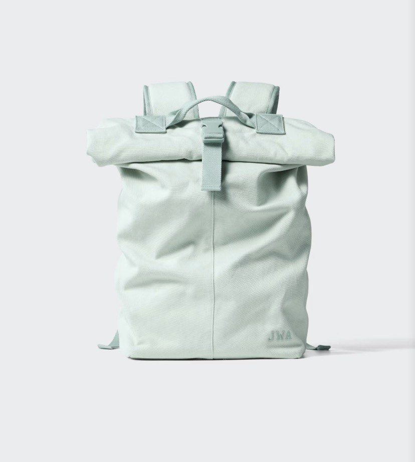 Uniqlo JWA Roll-Top Backpack - Mint Green (Category: Backpacks) located in Cebu City. Submitted by geez_md (Listing ID 1435902044, Image 1). Description: - Mint green JWA roll-top backpack - Adjustable shoulder straps - Top handle - Roll-top closure with buckle - 29L capacity - Dimensions: 60cm (height) x 43cm (width) x 28cm (length).