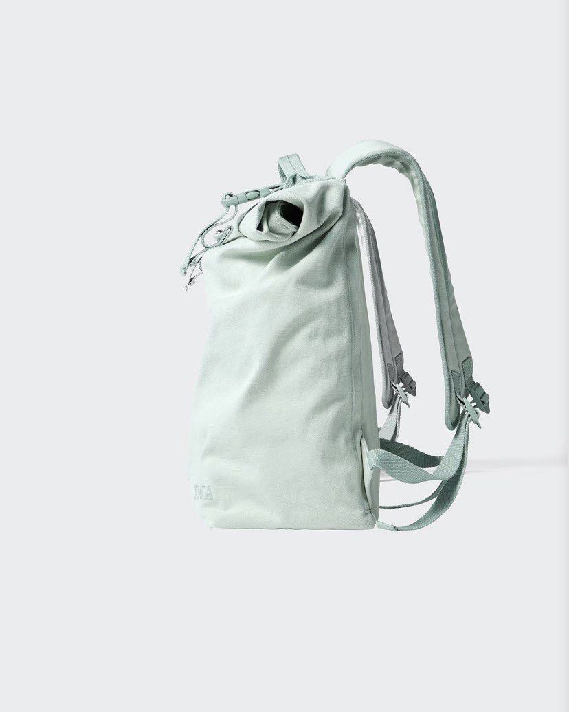 Uniqlo JWA Roll-Top Backpack - Mint Green (Category: Backpacks) located in Cebu City. Submitted by geez_md (Listing ID 1435902044, Image 2). Description: - Mint green JWA roll-top backpack - Adjustable shoulder straps - Top handle - Roll-top closure with buckle - 29L capacity - Dimensions: 60cm (height) x 43cm (width) x 28cm (length).
