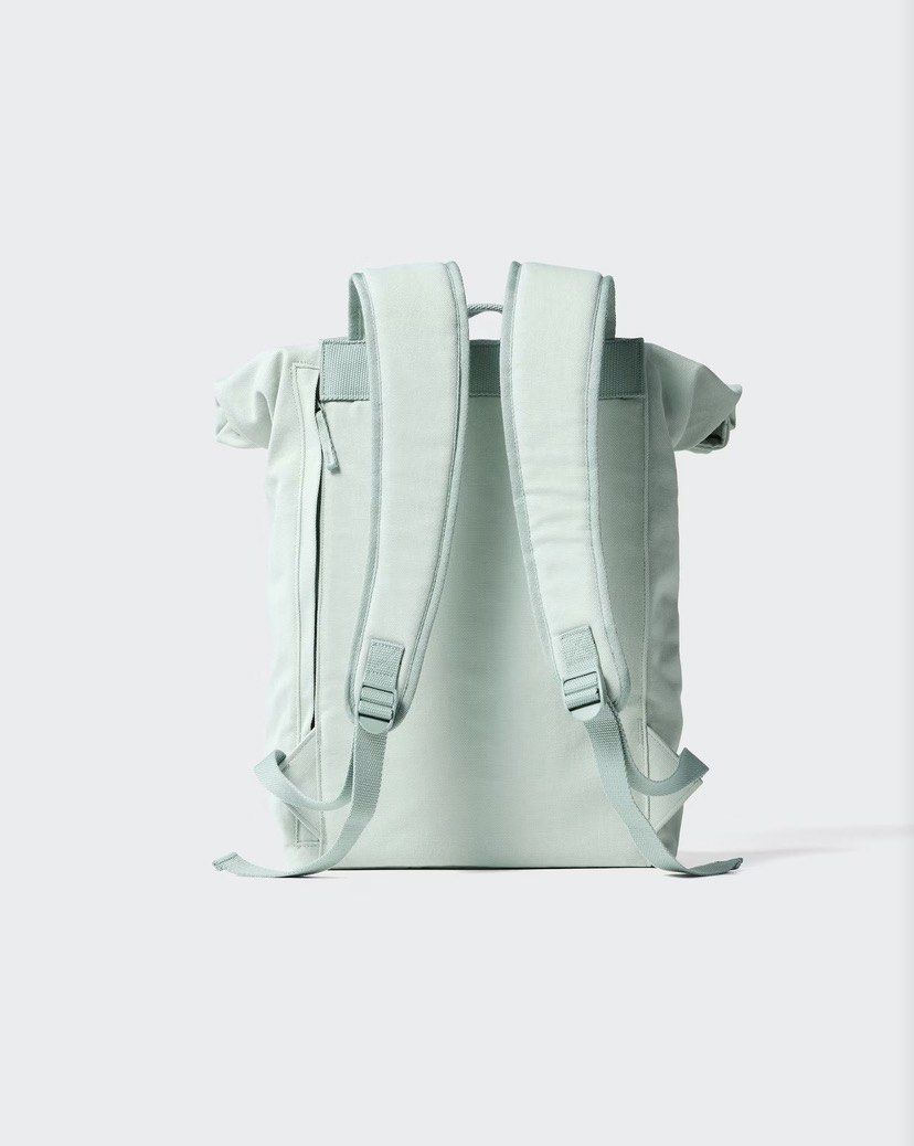 Uniqlo JWA Roll-Top Backpack - Mint Green (Category: Backpacks) located in Cebu City. Submitted by geez_md (Listing ID 1435902044, Image 3). Description: - Mint green JWA roll-top backpack - Adjustable shoulder straps - Top handle - Roll-top closure with buckle - 29L capacity - Dimensions: 60cm (height) x 43cm (width) x 28cm (length).