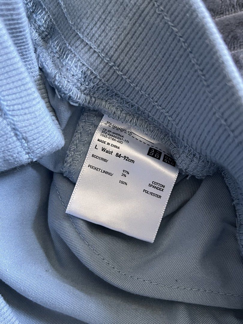 Uniqlo Light Blue Pants - Size L (Category: Joggers) located in Manila. Submitted by onceloved8 (Listing ID 1435754366, Image 2). Description: - Uniqlo Light Blue Pants - Size: L - Comfortable elastic waistband - Multiple pockets - Relaxed fit - Fabric: Cotton and Spandex blend - Made in China *Slightly used - 3x only *No damage *RFS: doesn’t fit anymore *Large - Men’s .