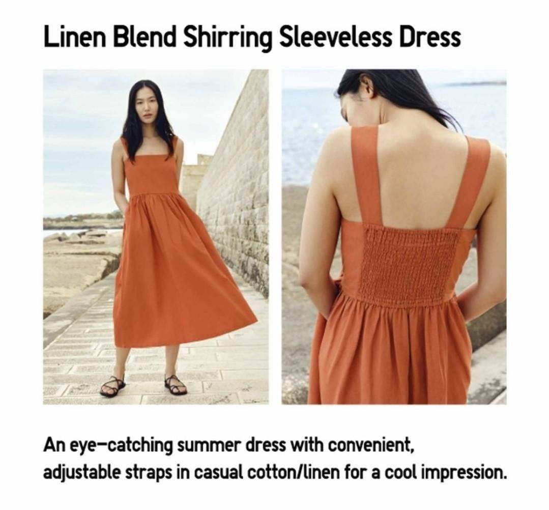 Uniqlo Linen Blend Shirring Sleeveless Dress, Women's Fashion, Dresses & Sets, Dresses on Carousell Uniqlo Linen Blend Shirring Sleeveless Dress, Women's Fashion, Dresses & Sets, Dresses on Carousell