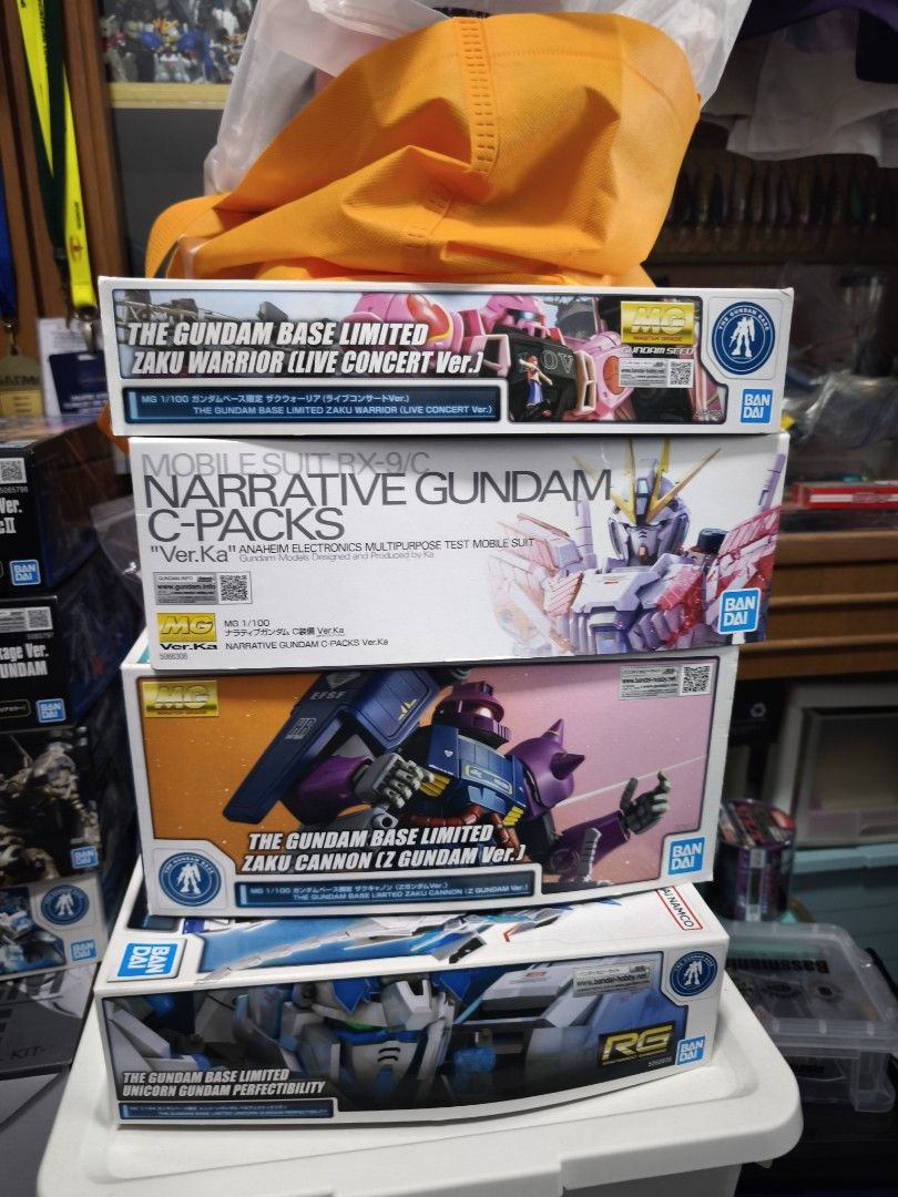 Various Gundam Model Kits - RG, MG, HG (Category: Gundam Model Kits) located in Singapore. Submitted by fishless (Listing ID 1435793710, Image 2). Description: - New and unopened Gundam model kits - Includes RG, MG, and HG grades - Willing to sell at near retail price - Deal only on weekends as items are in storage -Bring your own bag -Not for box collector -Ex impulse (SOLD) -All ecopla (SOLD) -Reactor 2 (SOLD) -zaku ii (available) -rg unicorn (