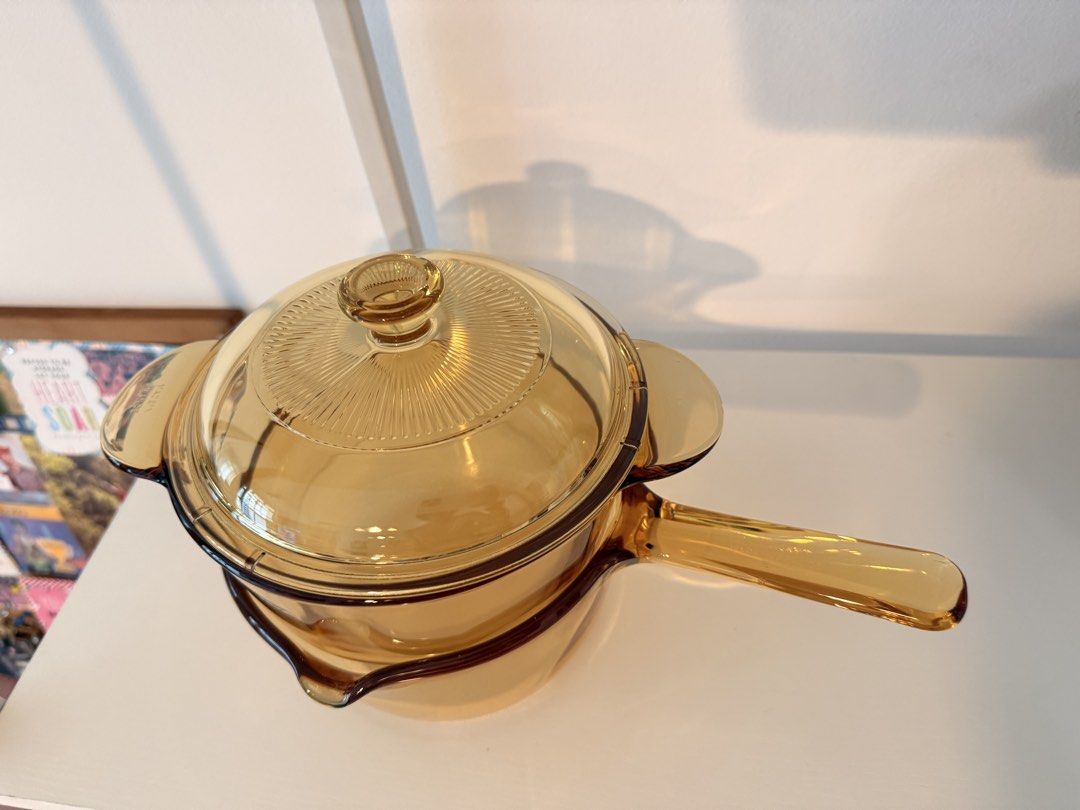 Vintage Amber Glass Cookware Set444061644720056324