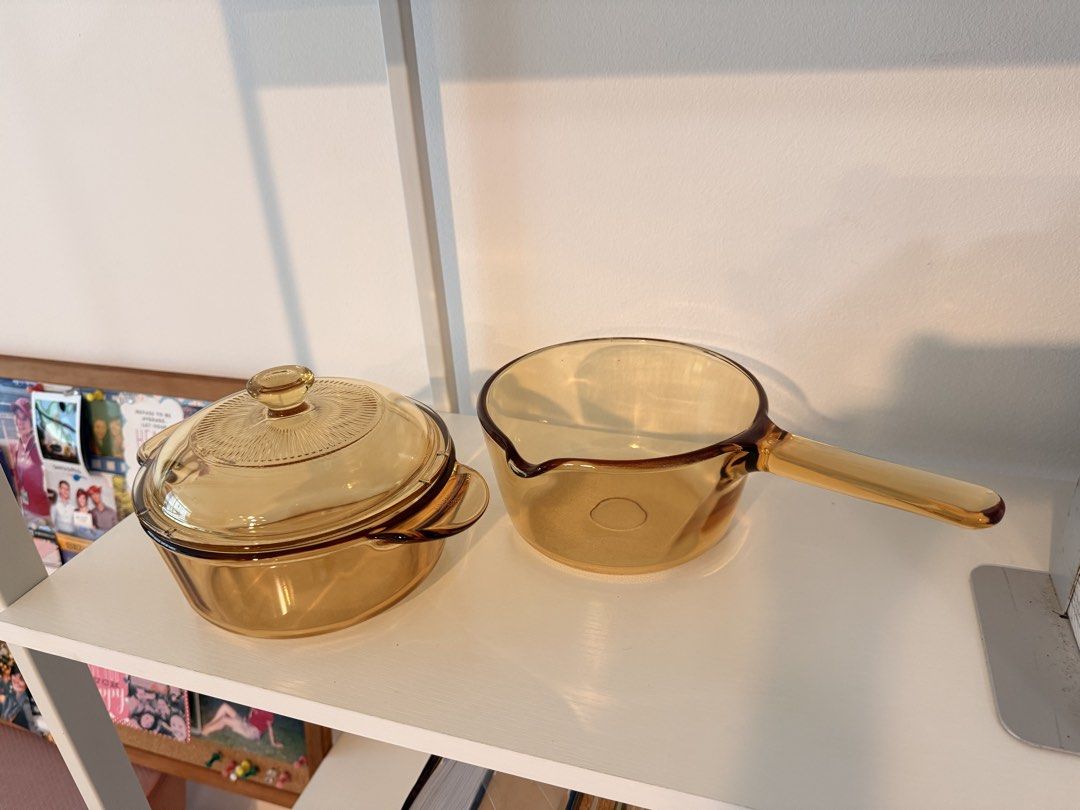 Vintage Amber Glass Cookware Set444061644720056321
