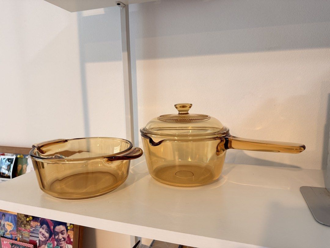 Vintage Amber Glass Cookware Set444061644720056322