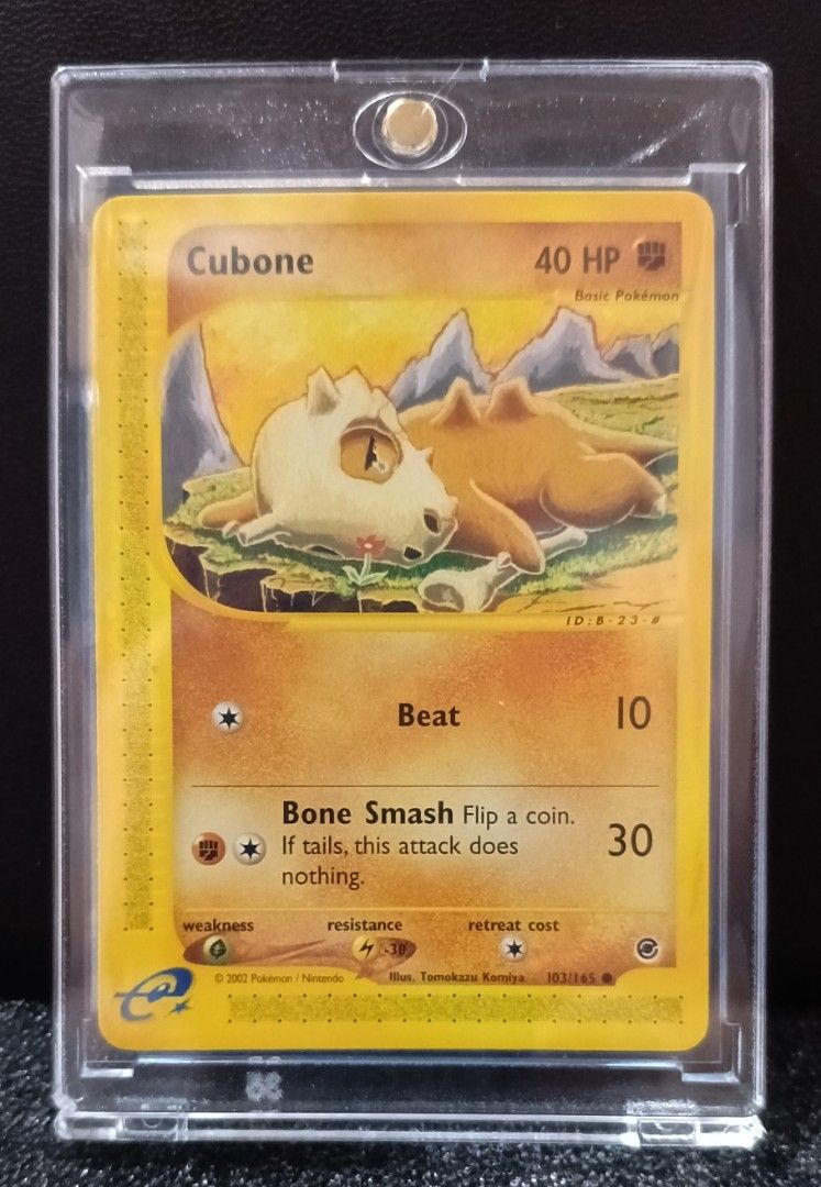 Vintage Pokemon Cubone 103/165 (Category: Character Goods) located in Paranaque City. Submitted by limitedrun (Listing ID 1435851686, Image 1). Description: Condition: Near Mint Item Location: Parañaque City PAYMENT: •Bank deposit - BPI, GCash,Maya, GoTyme SHIPPING: •LBC, Grab Express, Lalamove (buyer shoulders shipping fee).