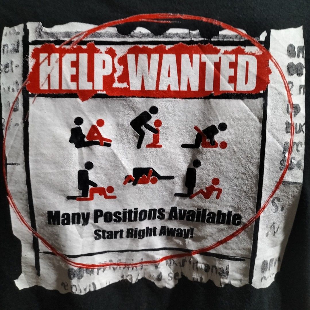 Vintage Sex Tee Help Wanted (Category: Tshirts & Polo Shirts ) located in Sindangan. Submitted by thrift_hunter73 (Listing ID 1435889561, Image 3). Description: Vintage Sex Tee Help Wanted.
