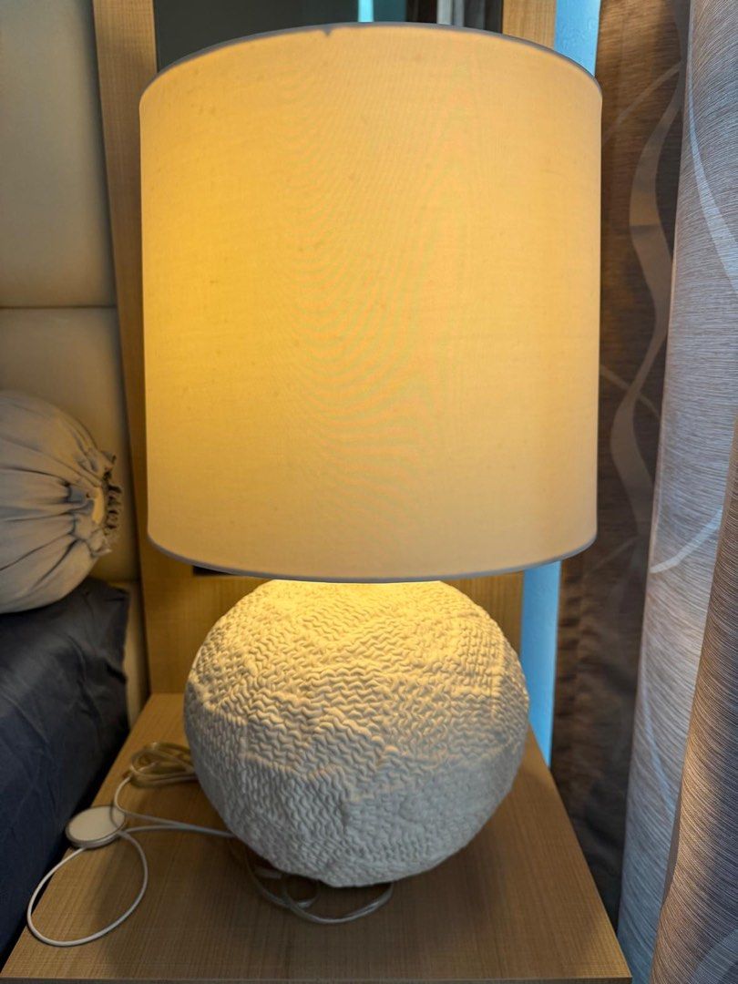 White Ceramic Table Lamp with Shade (from Crate & Barrel)