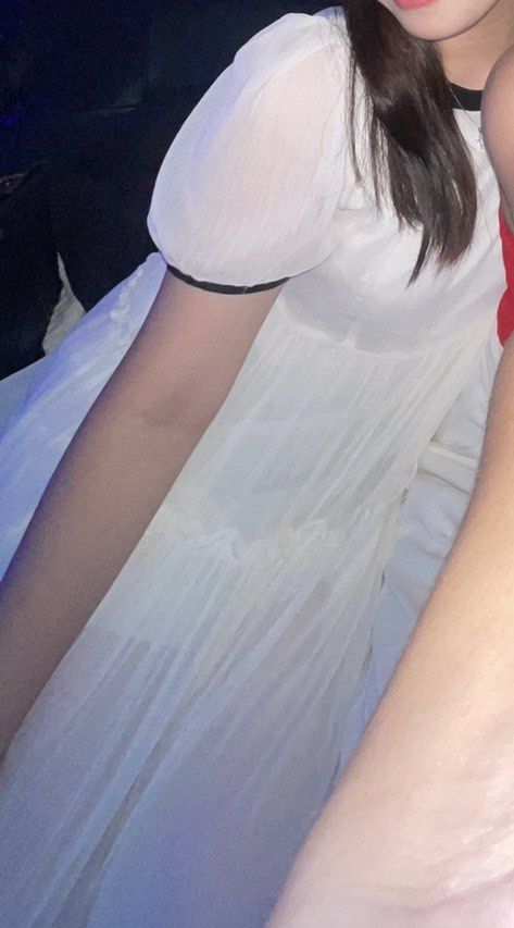 Cream White Dress with Black Trim (Category: Dresses) located in Angeles City. Submitted by hansu.j (Listing ID 1435828186, Image 2). Description: - Cream white dress - Square neckline - puff sleeves with black trim - Tiered skirt - Lightweight, flowy fabric - Medium sized.
