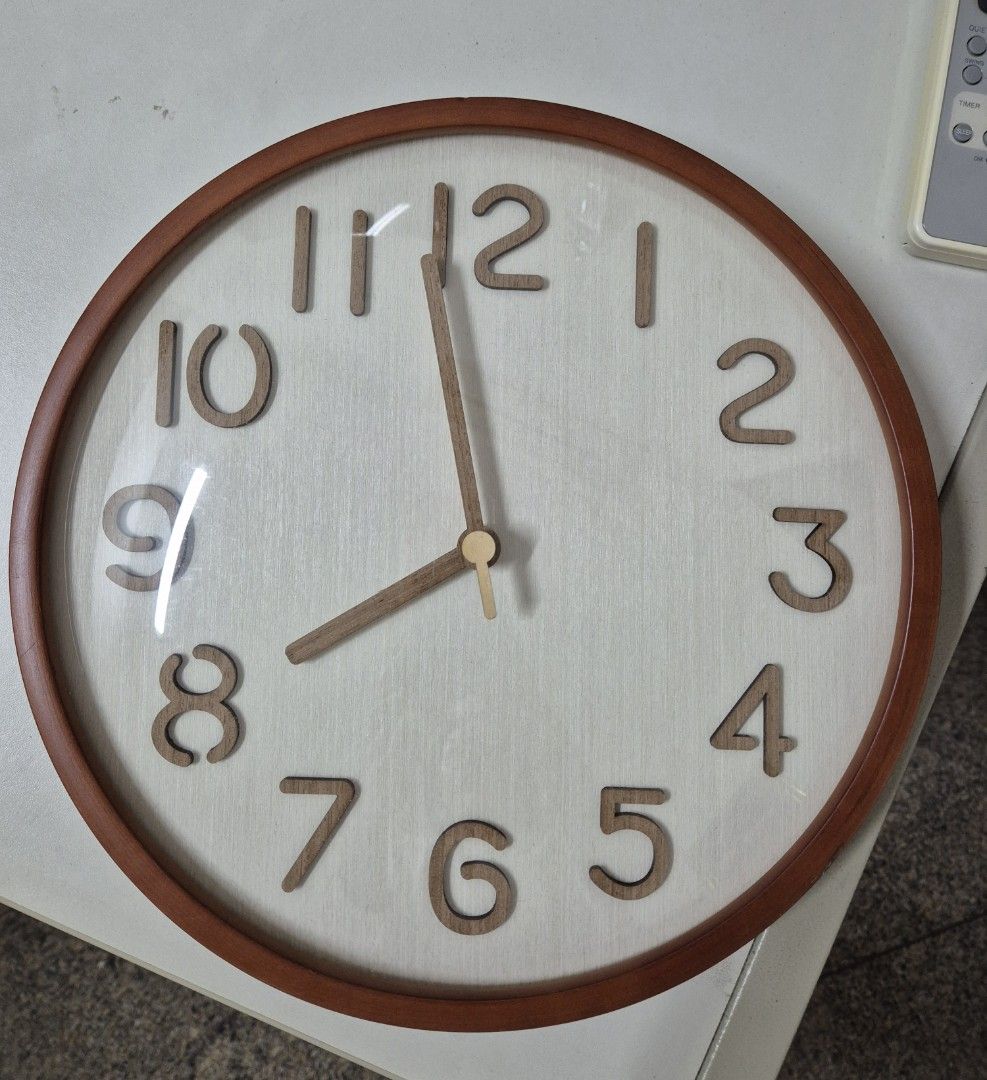 Wooden Wall Clock - 30cm Diameter