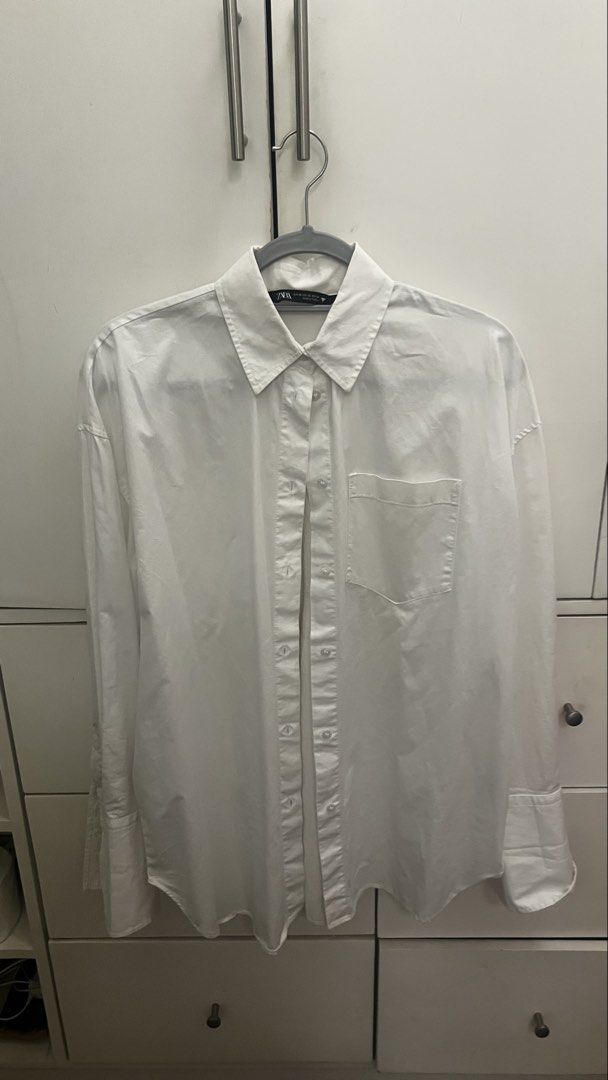 Zara and COS Shirts - XS (Category: Longsleeves) located in Makati City. Submitted by chloescorner (Listing ID 1435794422, Image 2). Description: Stradivarius-Pink size medium last price 400,bought for 1,200 Zara-White size medium COS-White size medium Almost new and in good condition .