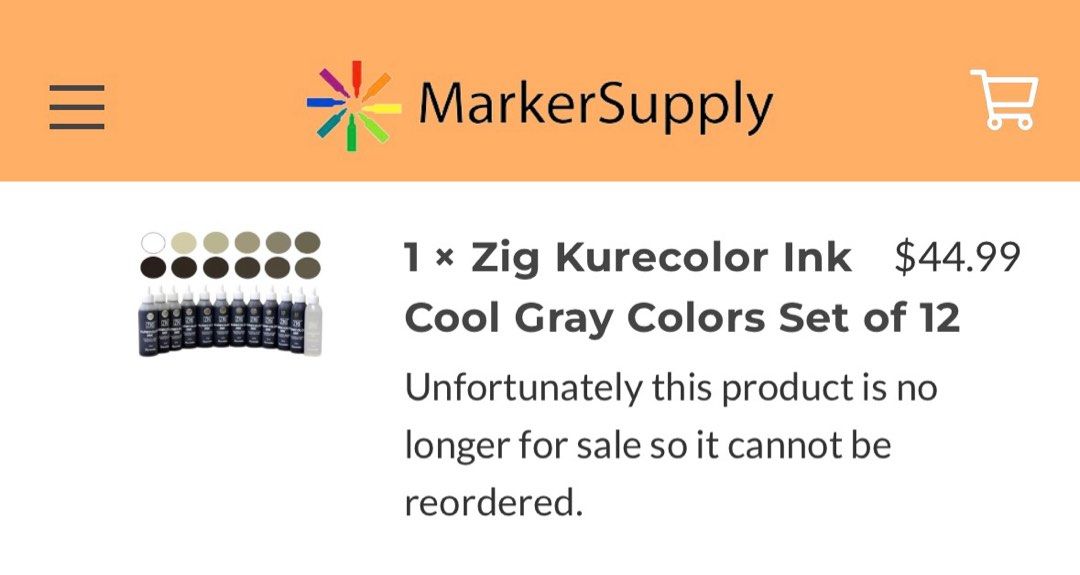 Zig Kurecolor Ink Refill Set (Cool Gray) (Category: Craft Supplies & Tools) located in Valenzuela. Submitted by gintoatlila (Listing ID 1435910121, Image 2). Description: Set Includes: 12 bottles (C01–C11 + Black) Condition: • 3 bottles are Brand New/Unopened • The rest are lightly used, with the lowest bottle (C01) at approximately 12mL (~50%) • Stored properly; bought July 2023.