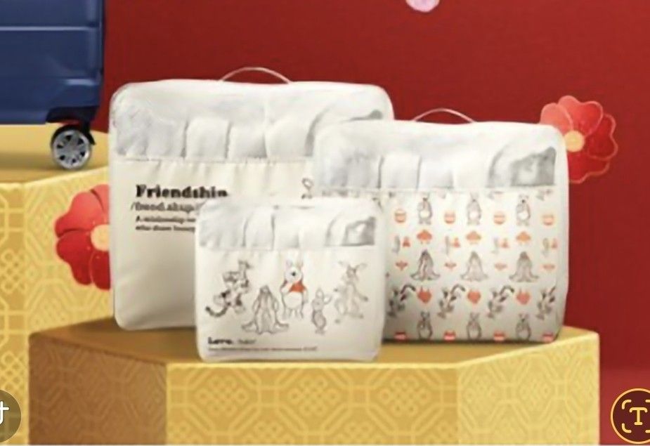 3pc a set OCBC Winnie the Pooh travel packing cubes BNIP, Hobbies