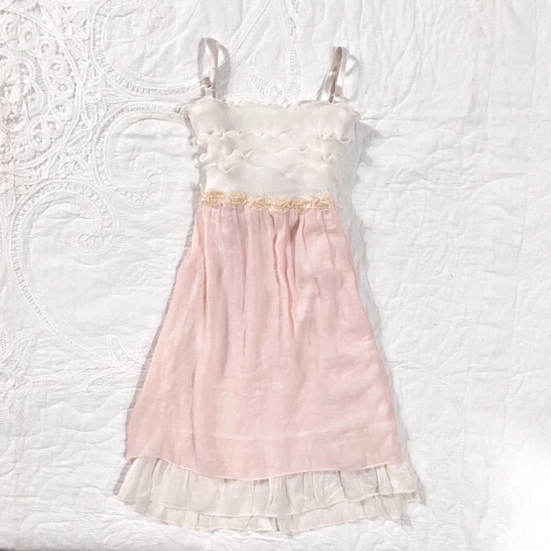 ˖ ִֶָ🐇་༘ babydoll top peachy baby pink coquette kawaii mori kei sawako jfashion himekaji cottagecore lace camisole milkmade cute angel soft girl delicate aesthetic elegant classy y2k kiddie style anime girl hachi nana fairy (Category: Blouses) located in Makati City. Submitted by _ceestuff (Listing ID 1440879979, Image 1). Description: ˖ ִֶָ🐇་༘ kawaii baby doll peachy pink NO WW NO COD NO ISSUE prettier in person! (xs-m) l: 24 adjustable strap!